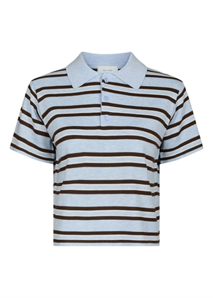 Mulann polo knit bluse Light Blue Neo Noir 